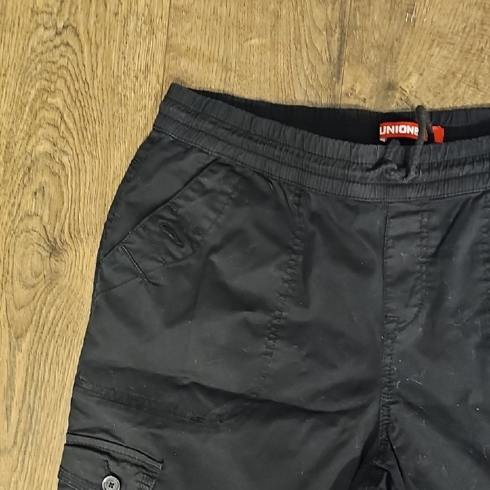 UNIONBAY Men's Black Cargo Shorts Summer Xlarge Stretch Waist Vintage 90s - Picture 3 of 6